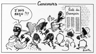 Plantu, J’suis reçu !!! 1993 © Musée national de l’histoire de l’immigration